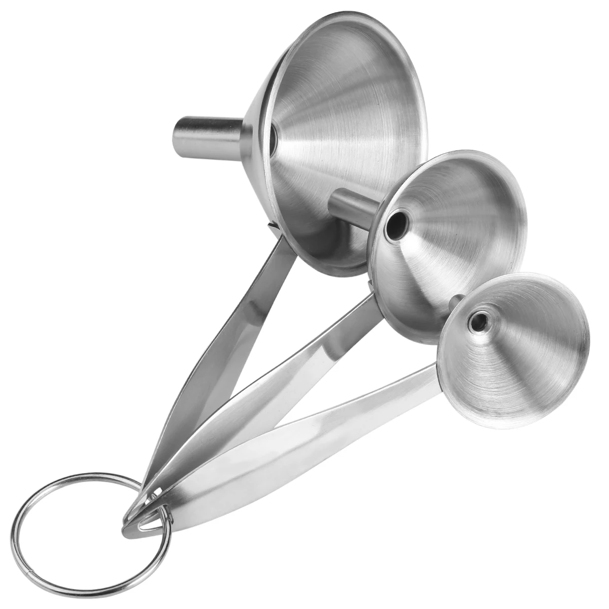

Stainless Steel Kitchen Funnels Set-3pcs-Long handle-Wide Mouth-Large Midium Small-Cooking Baking Tools Easy to Clean