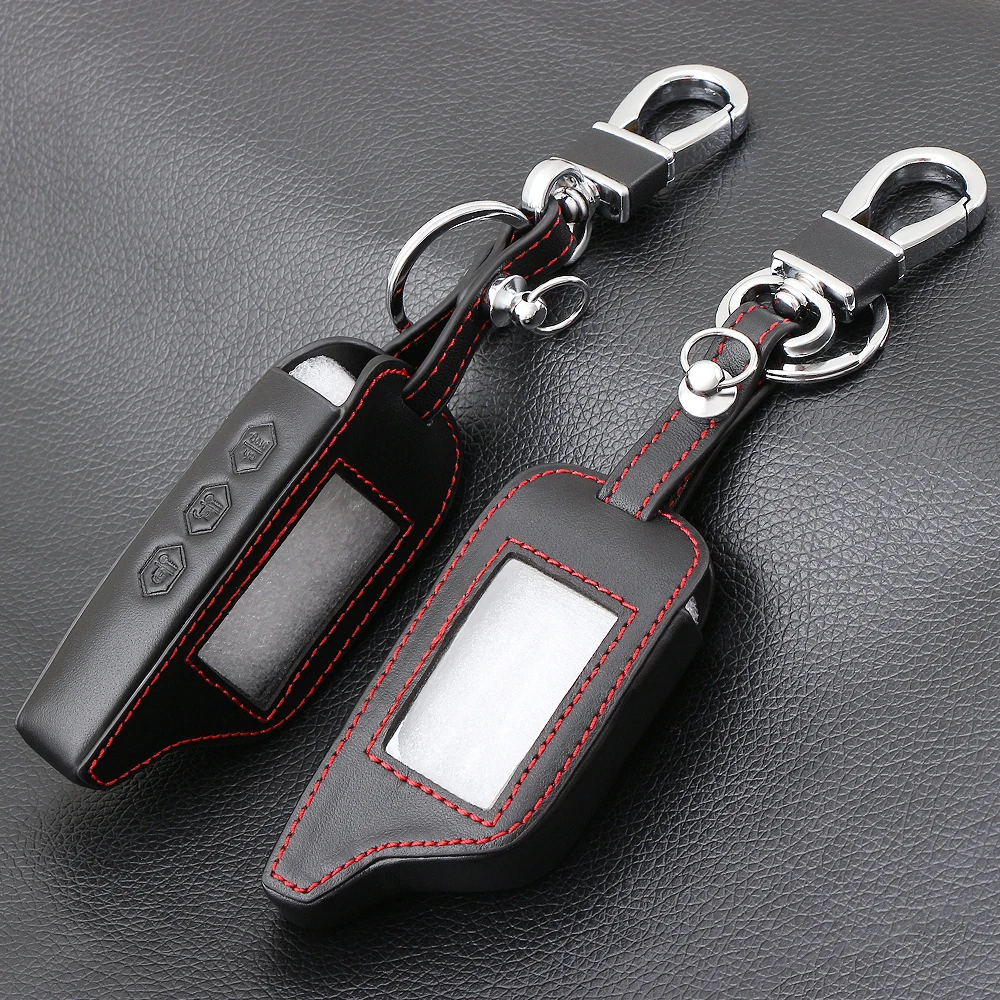 

Key Cover B9/B6 Leather Case for Starline B91/B61/A91/A61 KGB FX-5 Jaguar ez-one LCD Keychain Car Remote 2 Way Alarm
