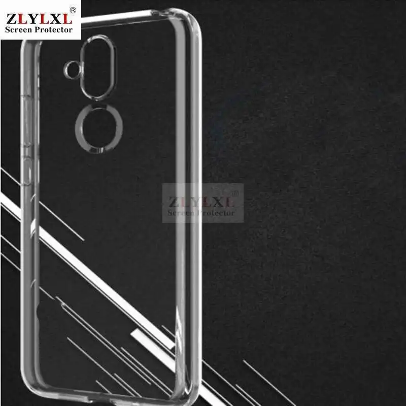 

Glass + case Transparent Dirt-resistant soft back case for Nokia x7 tempered glass screen protector
