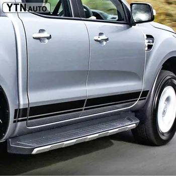 

car stickers 2 Pcs cool racing side door stripe styling graphic vinyl car accessories decals for Ford ranger 2012-2017