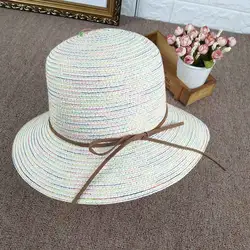 Летние Для женщин шляпа Солнцезащитная головные уборы уличные пляжные Соломенная шляпка модные Повседневное Рыбак Шапки Бесплатная