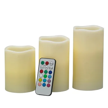 

3Pcs Flameless LED Candles Flickering Color Changing Candle Lights Battery Operate with Remote HUG-Deals