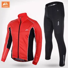 VEOBIKE Winter Windproof Thermal Fleece Reflective Bike Bicycle Jersey Warm Cycling Wind Coat Jackets Pants Set for Men Women