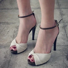 Neue frühling und sommer 2014 Sexy mädchen plus größe vintage weiße weibliche offene spitze hochhackigen sandalen plattform hohe schuhe mit hohen absätzen M126