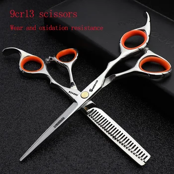 

5.5 inch orange Japan 440c high-end personalized hair scissors professional salon haircut modeling tools 9cr13 shears durable