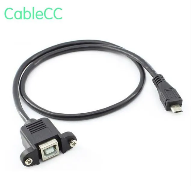 

1PCS/Micro USB 5pin Male to USB B Female Panel Mount Type Cable 30CM 50cm with Screws