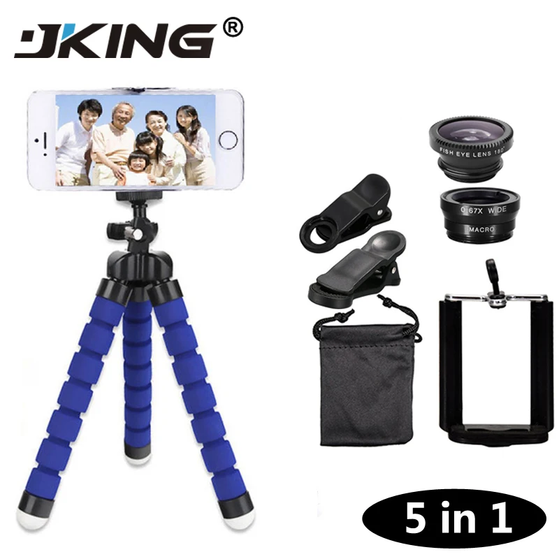 JKING 5in1 10x зум макро Рыбий глаз объектив широкий формат оптические стёкла с штатив