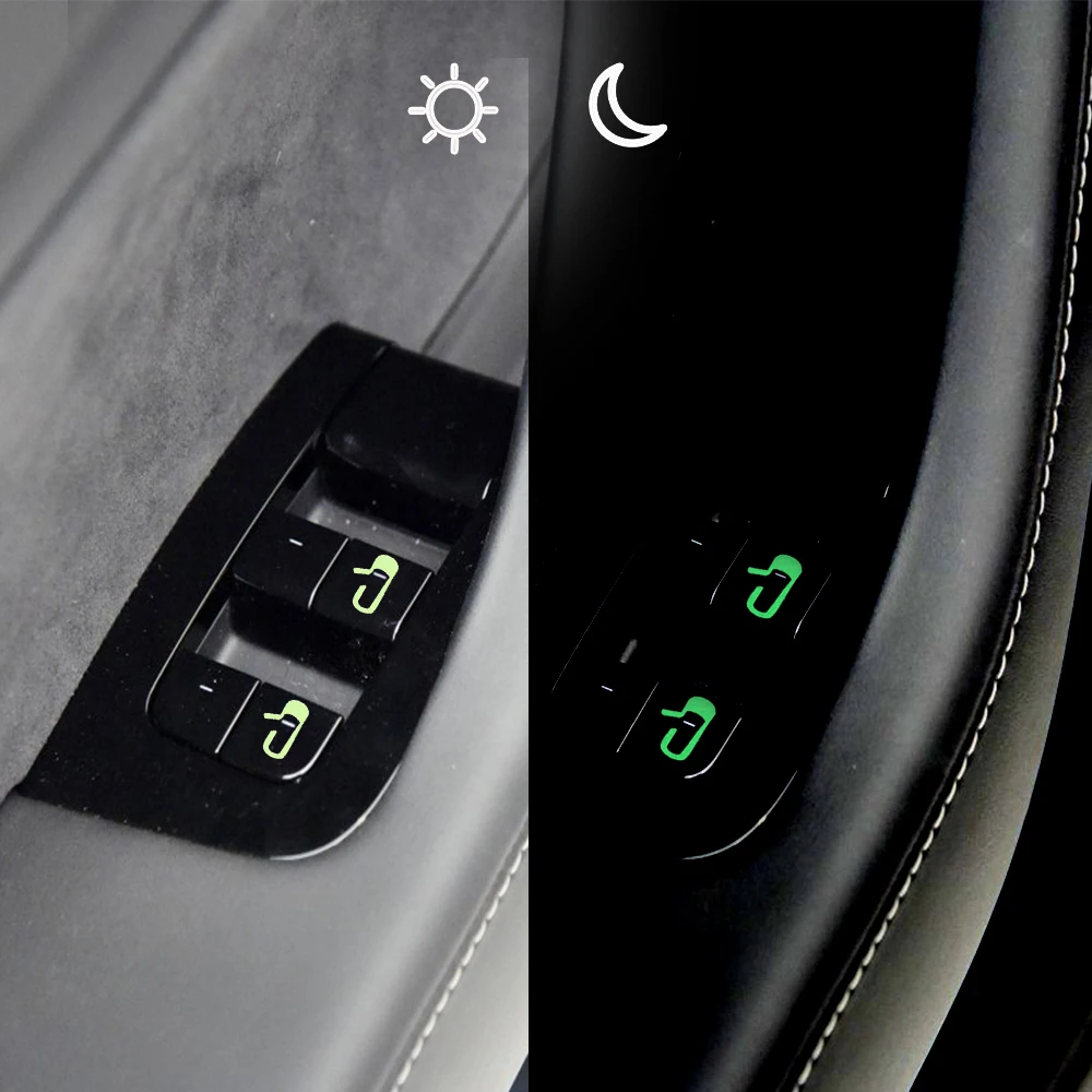 

8pcs Car Door Open Exit Sticker for Tesla Model 3 Door Switch Sticker Open Button Reminder Decal Interior Decoration