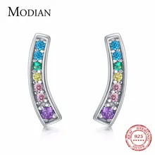 MODIAN подлинные серебряные серьги для женщин 925 пробы серебряные серьги-клипс Серебро 925 с красочными Фантастическая бижутерия