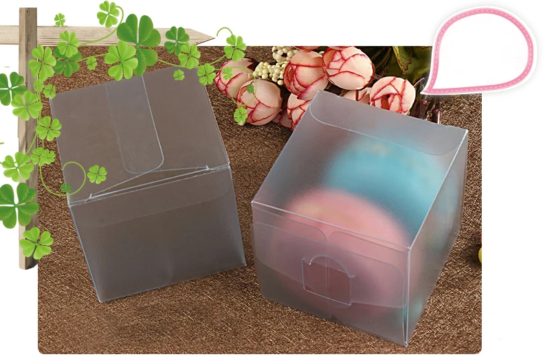 300pcs 6*6*6cm Frosted pvc box plastic clear box gift boxes for jewellery/Candy/food packaging