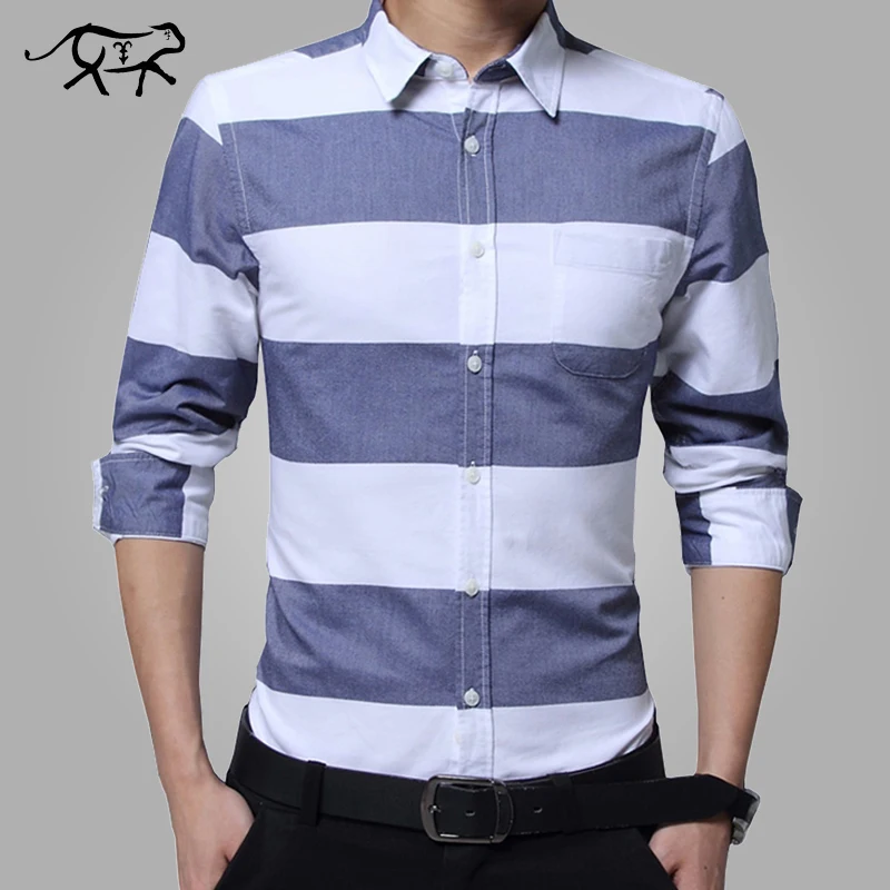 New Autumn Design Striped Shirts Men Fashion Casual Mens Spring Shirts ...