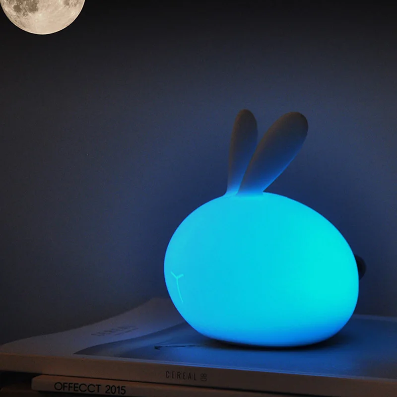 3 жизни RGB кролик светодиодный ночной L USB Перезаряжаемый мультфильм сенсорный для