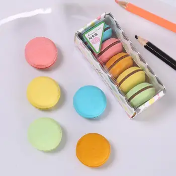 

200sets/lot Novelty Macaron Rubber Eraser Creative Kawaii Stationery School Supplies Papelaria Gift For Kids 5pcs/set