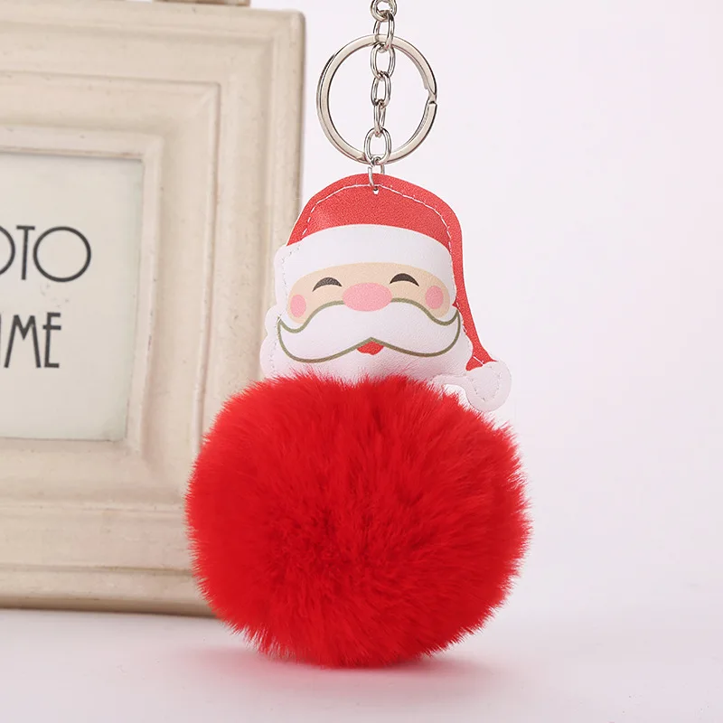 

8Seasons Plush Keychain & Keyring Christmas Santa Claus Red Ball 18cm x8cm(7 1/8" x3 1/8") - 17cm x7.5cm(6 6/8" x3"), 1 Piece