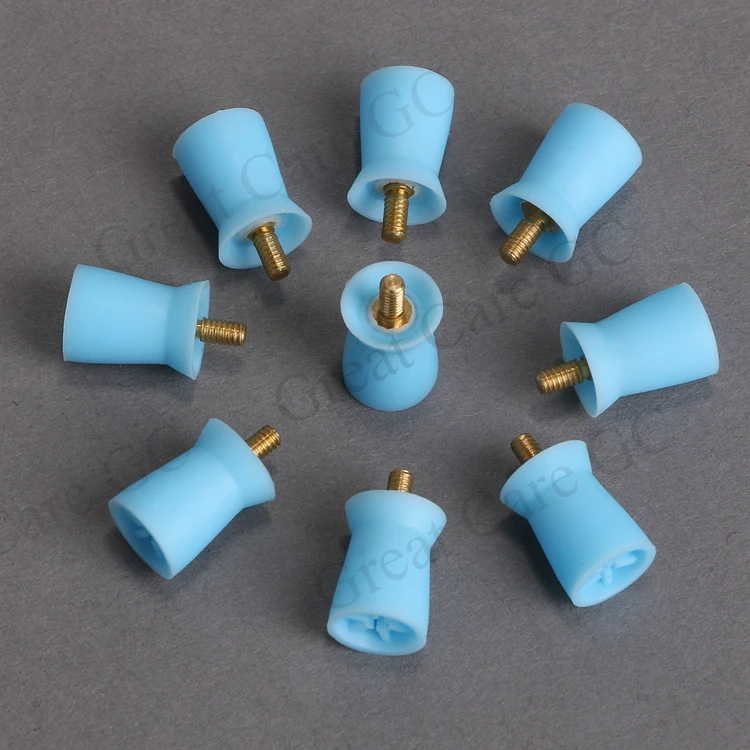 100pcs Dental Light Blue Polishing Cup Prophylaxis Prophy Cups Screw