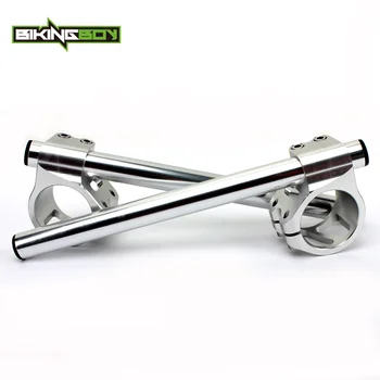 

BIKINGBOY 37mm Full Set Aluminum Alloy 7/8" Clip Ons Handlebar For Buell XB9R XB12R XB-9R XB-12R Firebolt All Years Black Silver