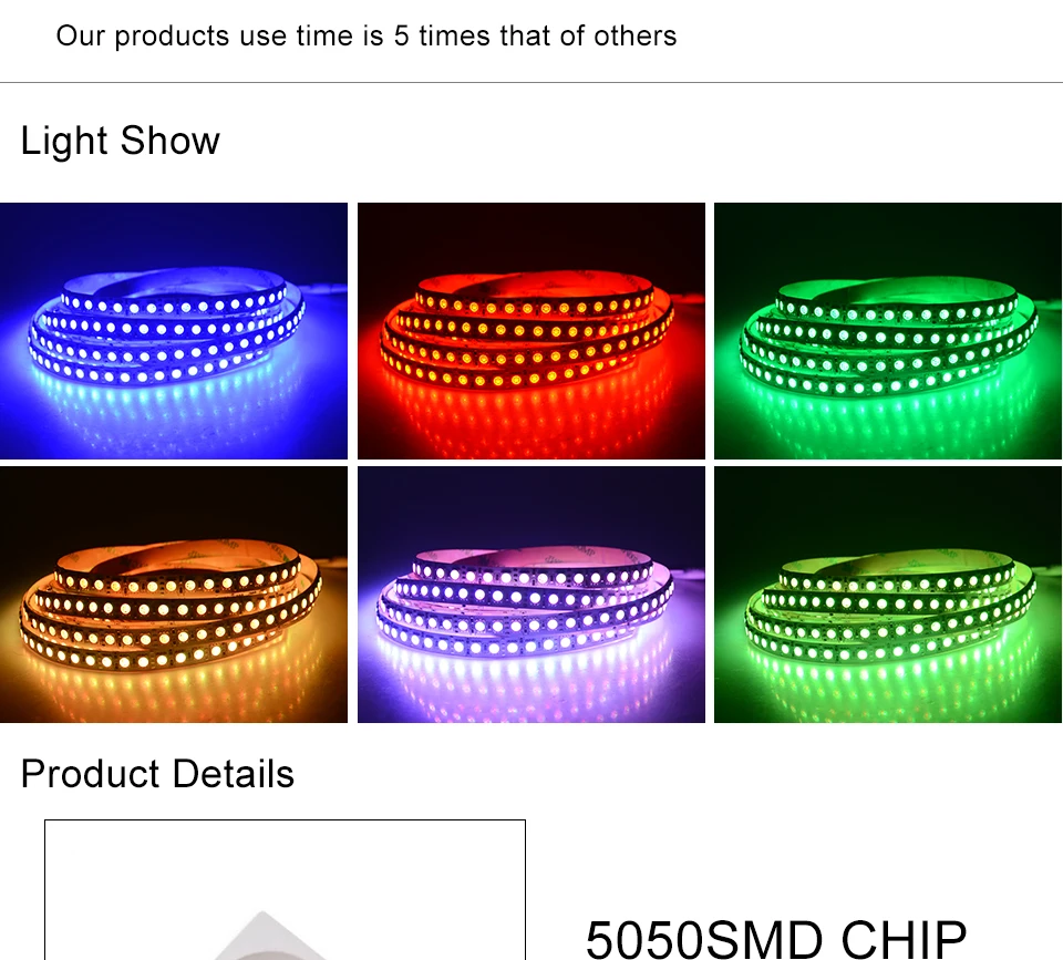 5050 RGB LED Strip Light 600 LEDs (4)