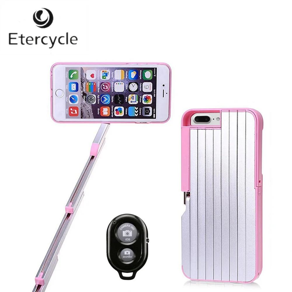 Etercycle Bluetooth Selfie Stick Aluminum Extendable Phone Case Monopod with Bluetooth Remote Controller for iPhone 7