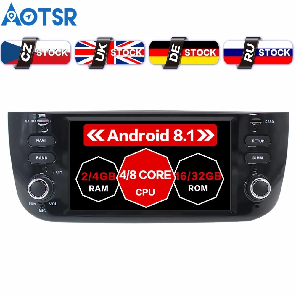 

Android 8.1 8.0 Car DVD Player GPS Navigation For Fiat Punto 2009+ Linea 2012+ car headunit multimedia Stereo Radio Audio RDS