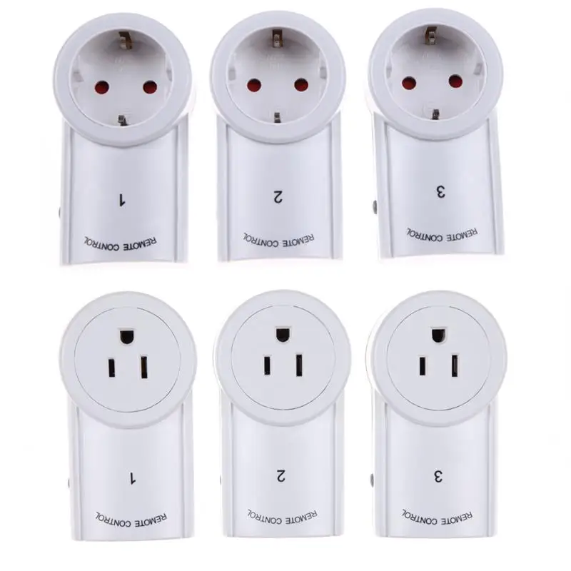 3pcs Smart Wireless Wall Socket Power Outlet Light Switch Plug Socket