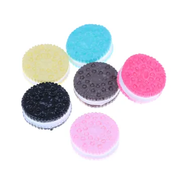

7*17MM 10 Pieces Mixed Color Miniature Cookies Biscuit DIY Kawai Flatback Resin Cabochons Flat Back Resins Cabochon Decor Craft