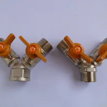 Vidric полностью медный толстый газовый клапан трехходовой клапан 4 точки внутри провода снаружи латунный газовый клапан переключатель природного газа шаровой v