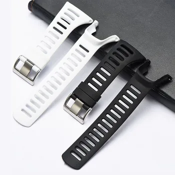 

Replacement Strap for SUUNTO Ambit 24mm Men Watch Rubber Band Strap Men Bracelets Silver Buckle with Tool