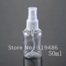 500 шт/партия 50 мл ПЭТ короткая пластиковая бутылка, прозрачная бутылка распылителя LW-A-50S