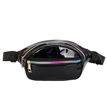 

Laser Waist Bags Women Fanny Pack Belt Bags Solid Punk Holographic Bum Bags Waist Pouch 2019 New