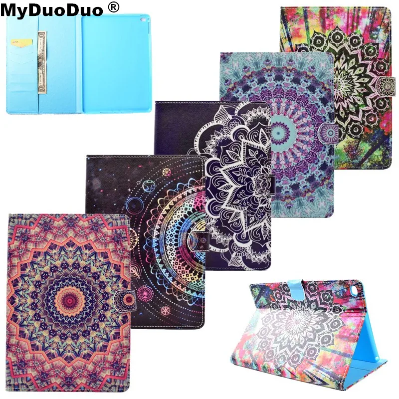 

Retro Flower Printer For Apple Ipad Air 2 Case PU Leather Soft TPU Back Stand Wallet Book Tablet Cover For Ipad 6 Case Card Slot
