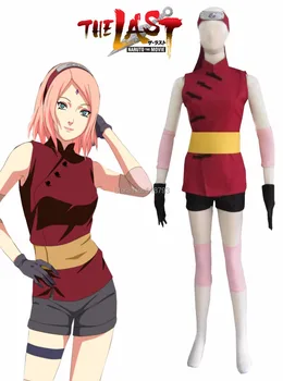 

2015 Anime Naruto Cosplay costumes Haruno Sakura Cos uniform The last Cheongsam A392