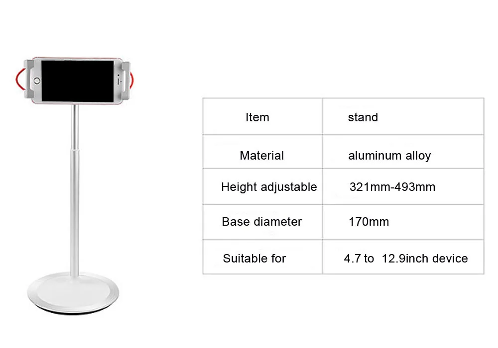 Настольная подставка из алюминиевого сплава для планшета 4,7-12,9 дюймов, поворотный зажим 360 градусов, держатель стойки для iPad планшета