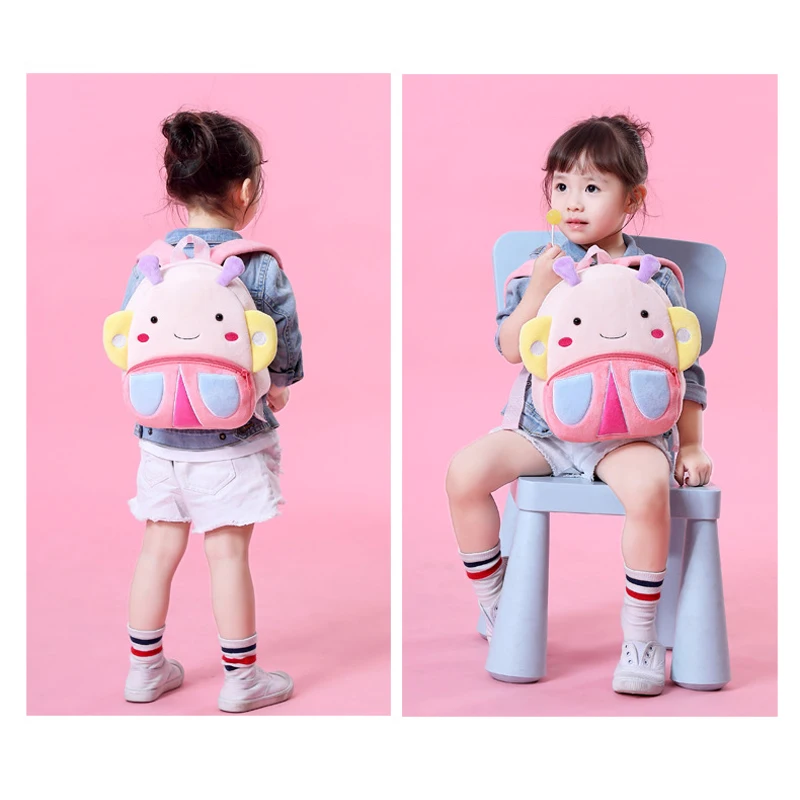 Kawaii животный плюшевый рюкзак Фламинго леопардовая бабочка милый детский сумка