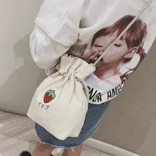 Детская сумка-мессенджер на шнурке с милым принтом, с кулиской из парусины, сумка на плечо, модная детская сумка-мессенджер, мини-сумка через плечо