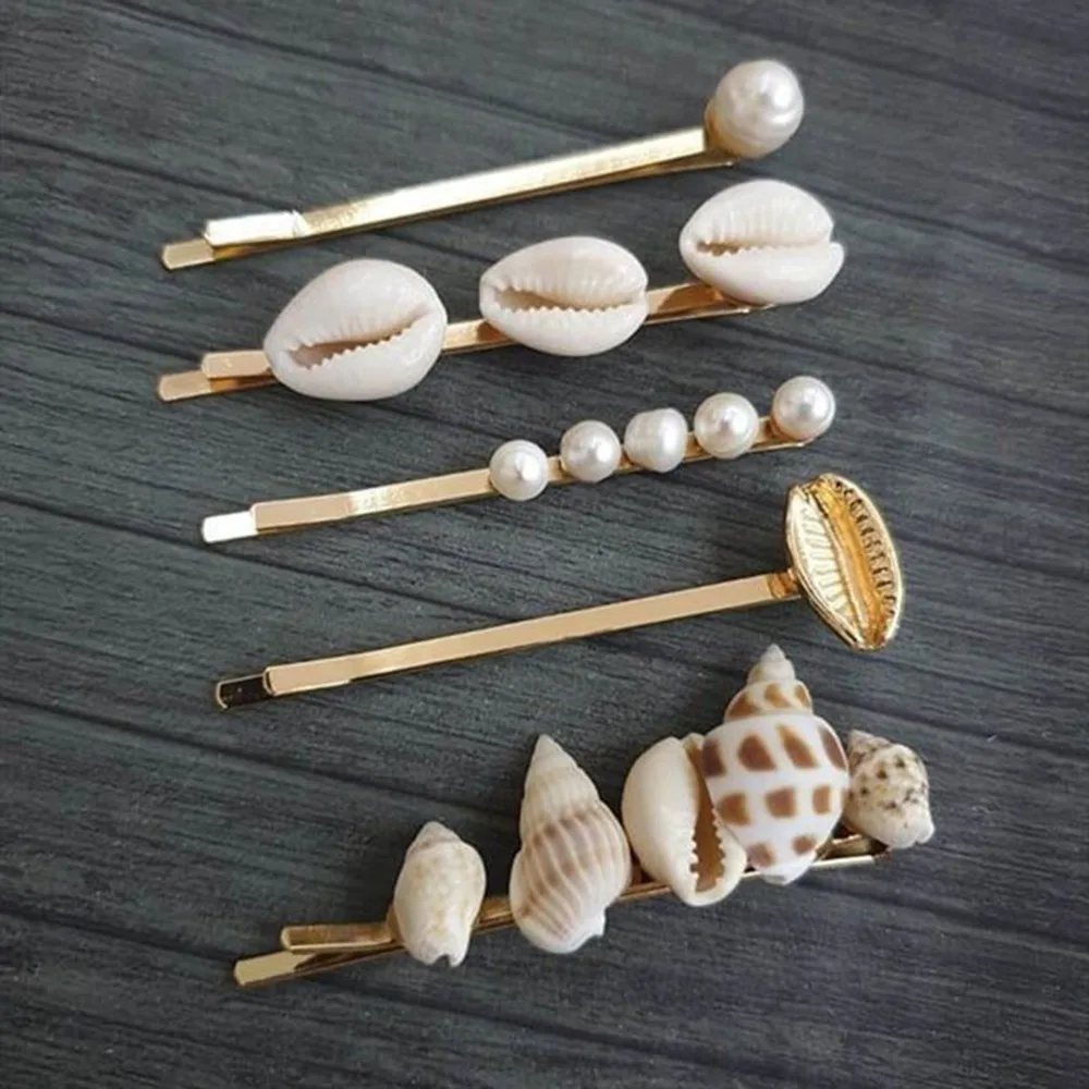 

Vedawas ZA Shell Crown Hairpins Female Wedding Hair Accessories Handmade Simulated Pearls Crystal Hair Pin Beads Jwewelry xg2911