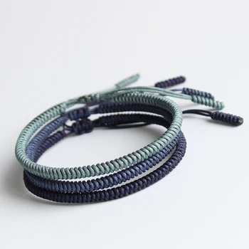 

Blue Cyan Tibetan Buddhist Braided Lucky Knots Rope Bracelet Size Adjustable Same Model As Leonardo DiCaprio Blessed Best friend