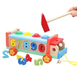 Детские игрушки головоломки Цифровой коробка-вагон Деревянная фигура тележки соответствующие номер распознает дети игрушка для обучения