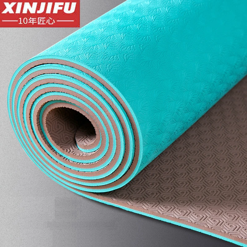 Tpe коврик для йоги апгрейд нескользящий 71 см расширяющийся 6 мм коврик для фитнеса и йоги