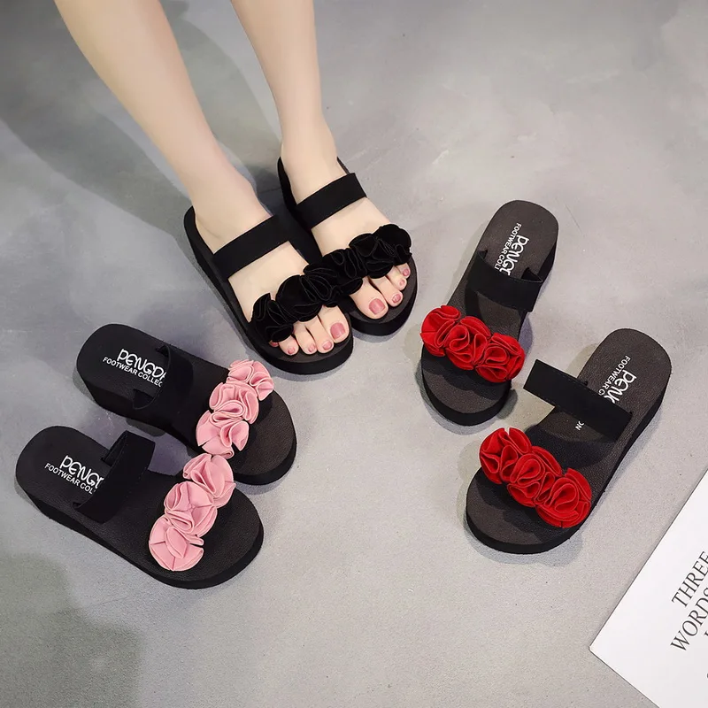 

Summer Woman Shoes Women Flower Summer Sandals Slipper Outdoor Flip-flops Beach Shoes Ladies Platform Slipper