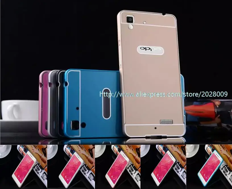 100pcs lot Top Quality Aluminum Frame PC Back Cover Case for OPPO R7 R7 Plus Case Cover for OPPO R7 Plus