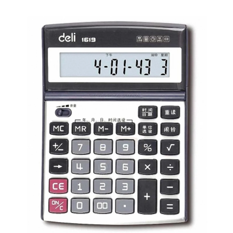1 قطعة ديلي 1619 مكتب التجاري نموذج الكلاسيكية العملي صوت حاسبة 12 أرقام كبيرة LCD شاشة كبيرة حاسبة
