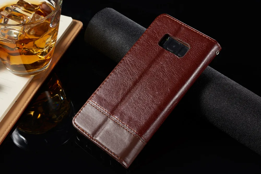 Роскошный деловой кожаный кошелек с подставкой, чехол для samsung Galaxy S8, чехол для телефона, чехол для samsung S8 Plus, чехол для карт, 2 слота
