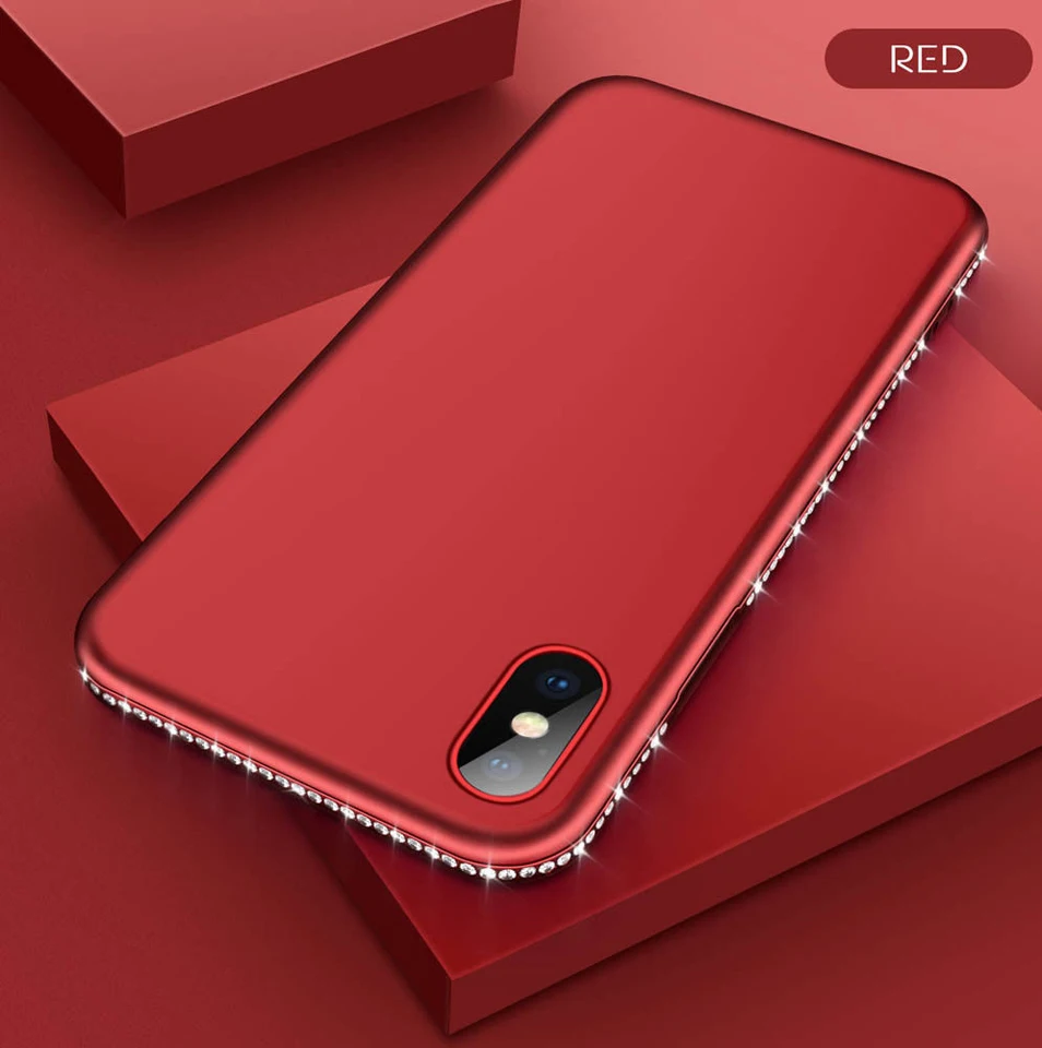 Алмазный Блестящий Бампер ТПУ чехол для iphone XS MAX XR X SE 5 5S 6 6s 7 8 Samsung A6 A8 Plus J4 J6 2018 S8 S9 S7