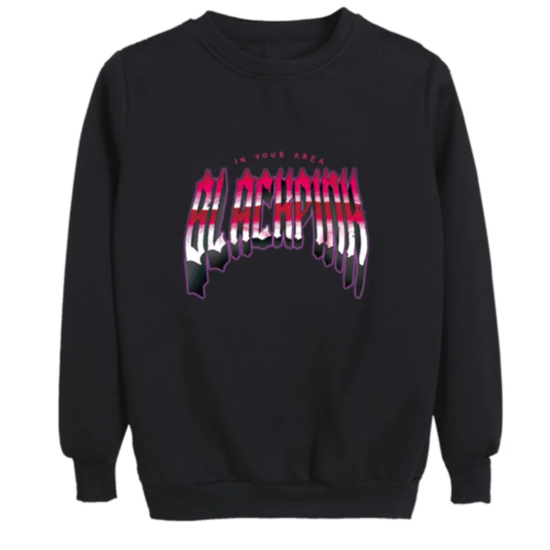 Черный Розовый Свободный пуловер Корейская версия пуловера Женская бархатная одежда с круглым вырезом на весну и осень