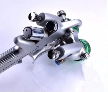 HVLP новейший тип двойное сопло пистолет-распылитель, подача под давлением пистолет-распылитель, нано хромированный распылитель краски, двойной пневматический распылитель