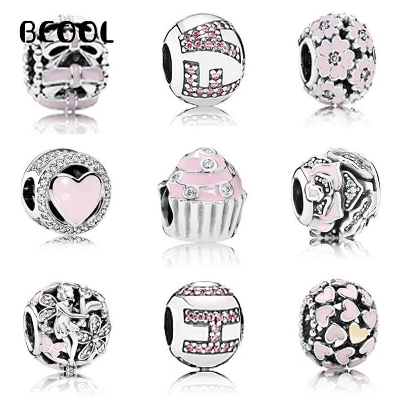 

100%925 Sterling Silver Beads, 1:1 Original Reproduction, Suitable For Women Pan Bracelet Crystal Beads In Various Shapes
