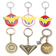 20Pcs Wholesale Wonder Woman W Logo Keychains Justice League Superhero Metal Keyring For Keys Men Car Women Bag Accessories 20Pcs Wholesale Wonder Woman W Logo Keychains Justice League Superhero Metal Keyring For Keys Men Car Women Bag Accessories