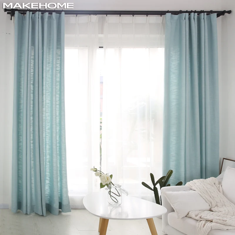 

MAKEHOME New Japanese Style Window Curtains for Bedroom Living Room Linen Fabrics Window Home Decor Drapes Curtains