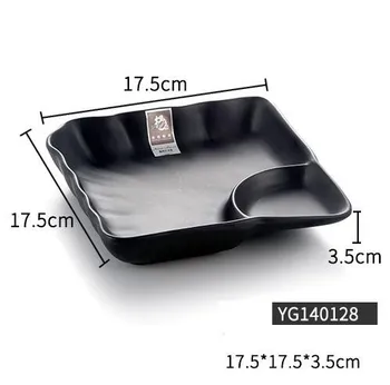 

Square plate Matte irregular type double lattice dish plate YG140128