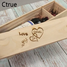 Индивидуальная Свадебная коробка для бутылок вина шампанского подарок на заказ день рождения Свадебный деревянный ящик для вина новогодняя елка держатель бутылки вина